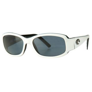 Costa Del Mar Vela Sunglasses   White/Black Frame with Gray 580P Lens 729723