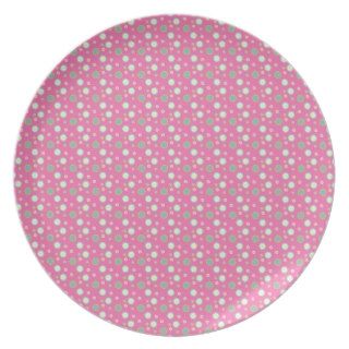 Girly Pink Button Pattern Party Plate