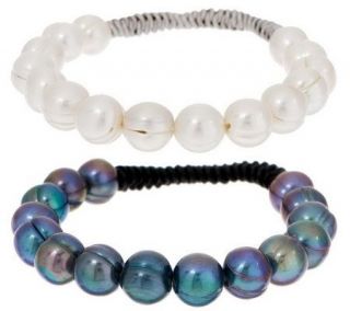 Honora Cultured Pearl Set of 2 Stretch Bracelets —