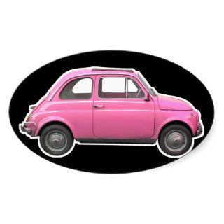 Pink Fiat 500 Cinquecento vintage sixties car Stickers