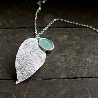 maria leaf drop pendant necklace by bloom boutique