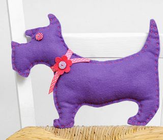 'make & sew' funky felt purple dog sewing kit by kitty kay   'make & sew'