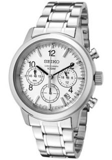 Seiko SSB001P1  Watches,Mens Chronograph White Dial Stainless Steel, Chronograph Seiko Quartz Watches