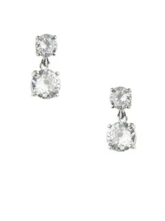 CZ Round Double Drop Earrings by CZ by Kenneth Jay Lane