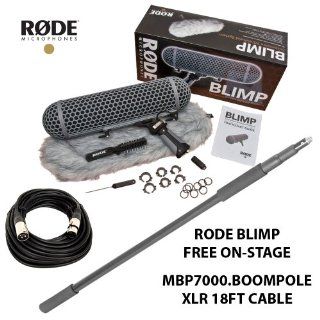 Rode Blimp Microphone Windshield Suspension System + Free On Satge MBP7000 Boompole + Talent cable XLR ro XLR 18ft.  Professional Video Microphones  Camera & Photo