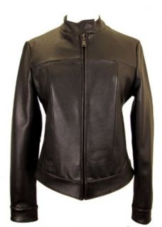 Knoles & Carter Women's Minimalistic Leather Jacket (XL, Brown)