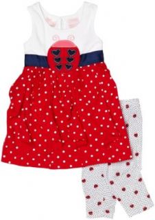 Nannette Girls 2 6X Ladybug Knee Length Legging, Red, 6X: Clothing Sets: Clothing