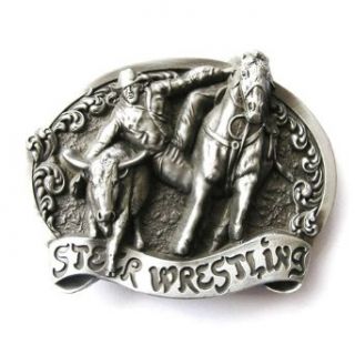 Hogar Zinic Alloy Western Belt Buckle Rodeo Wrestling Buckles Color Antique Silver: Clothing