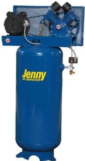 Jenny Compressors G5A 60V 460/3 5 HP 60 Gallon Tank 3 Phase 460 Volt, Vertical Electric Single Stage Stationary Compressor   Stacked Tank Air Compressors  