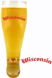 Wisconsin 2 Liter Machine Pressed Glass Beer Boot: Kitchen & Dining