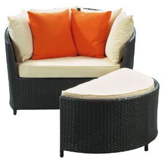 LexMod Wedge Outdoor Wicker Patio Lounge Chair with Ottoman : Outdoor Lounge And Ottoman : Patio, Lawn & Garden