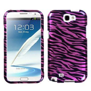 Hard Plastic Snap on Cover Fits Samsung T889 I605 N7100 Galaxy Note II 2D Silver Zebra Skin Hot Pink/Black AT&T: Cell Phones & Accessories