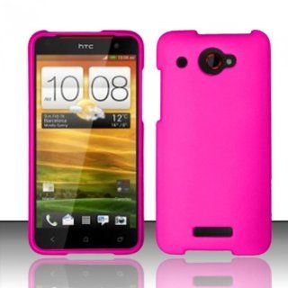 For HTC Droid DNA 6435 (Verizon) Rubberized Cover Case   Rose Pink Cell Phones & Accessories