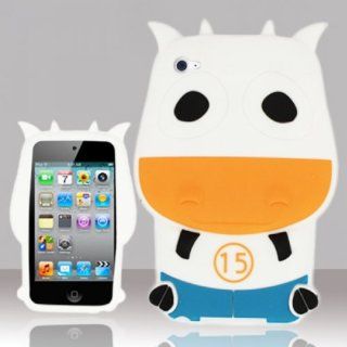 For Apple iPod Touch 4   Cow Design Silicon Case   White SCCW Cell Phones & Accessories
