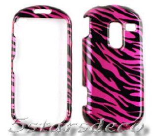 For Straight Talk Samsung R455c Accessory   Pink Zebra Design Hard Case Cover + LF Screen Wiper: Cell Phones & Accessories