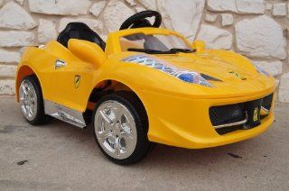 Best Ride on Cars Italy 458 12V Italian Sports Car, Yellow : Childrens Powered Ride Ons : Baby