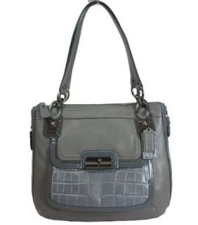Coach Kristin Spectator Leather Zip North South Tote Bag Grey Multi 18303: Clothing