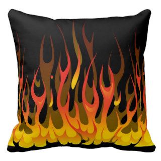 Metal Flames Throw Pillow
