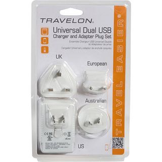 Travelon Universal Dual USB Charger and Adapter Plug Set
