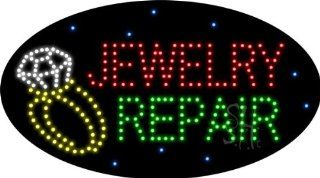 Jewelry Repair Animated Outdoor LED Sign 15" Tall x 27" Wide x 3.5" Deep : Business And Store Signs : Office Products