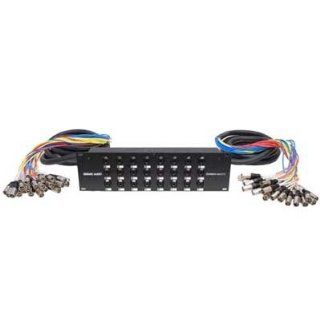 Seismic Audio   SARMSS 24x1515   24 Channel XLR TRS Combo Splitter Snake Cable   two 15' XLR trunks Rack Mount: Musical Instruments