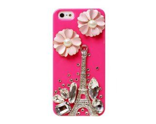 BONAMART ® Bling Rhinestone Eiffel Tower Flower Pearl Hard Back Case Cover iPhone 5 5G 5th Peach: Cell Phones & Accessories