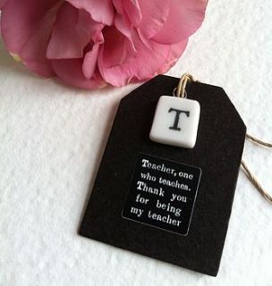 'thank you teacher' porcelain token by the little picture company