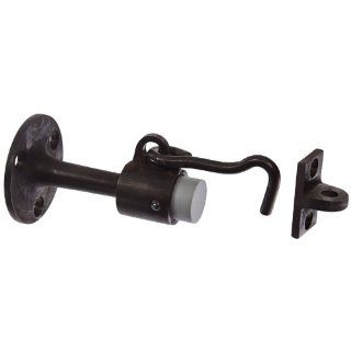 Rockwood 476.10B Bronze Door Stop with Keeper, #12 x 1 1/4" FH WS Fastener with Plastic Anchor, 2 1/4" Base Diameter x 3 3/4" Height, Satin Oxidized Oil Rubbed Finish: Industrial & Scientific