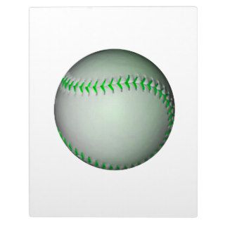 Bright Green Stitches Baseball Plaque