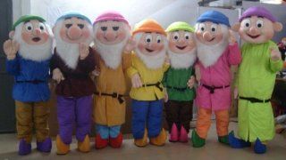Snow White's 7 Dwarfs All 7 Adult Mascot Costume : Seven Dwarfs Costume : Sports & Outdoors