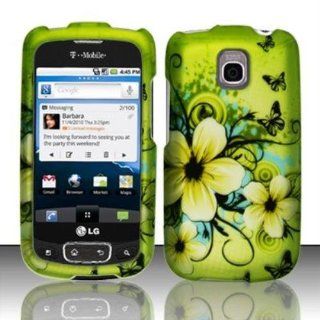 Rubberized Hawaiian Flowers Design for LG LG Optimus T P509: Cell Phones & Accessories