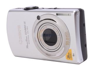 Canon PowerShot SD880 IS 3197B001 Silver 10 MP 4X Optical Zoom 28mm Wide Angle Digital Camera