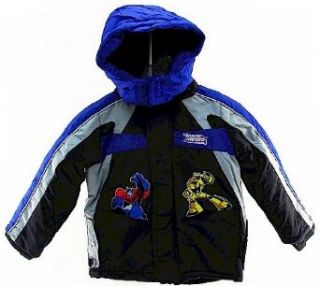 Transformers Blue/Black Boys Kids Hooded Jacket Coats (Size:4): Clothing