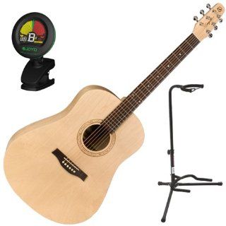 Seagull Excursion Nat SG Acoustic Guitar w/ Tuner and Stand: Musical Instruments
