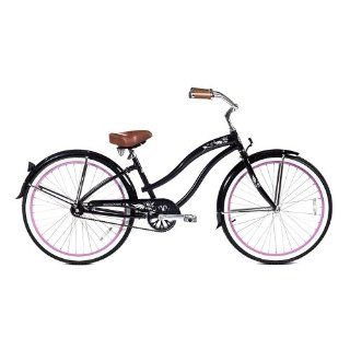 Micargi Women's Rover LX Beach Cruiser Bike, Black, 26 Inch : Cruiser Bicycles : Sports & Outdoors