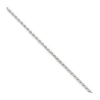 14k Gold White Gold 1.5mm Round D/C Wheat Chain 7 Inches Jewelry