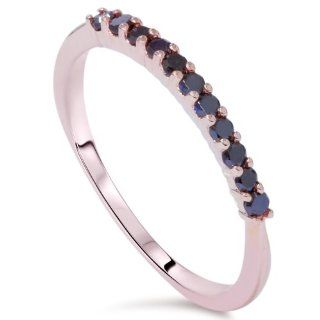 Rose Gold .30CT Black Diamond Wedding Anniversary Ring Jewelry
