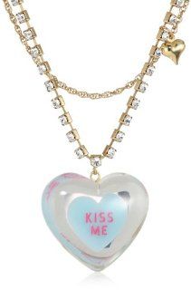 Betsey Johnson "Candy Land" 'KISS ME' Heart Pendant Necklace: Jewelry