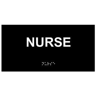 ADA Nurse Braille Sign RSME 481 WHTonBLK Wayfinding : Business And Store Signs : Office Products