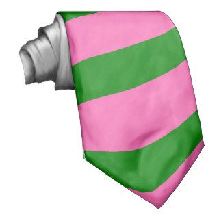 Hot Pink and Green Striped Tie (Thick Stripes)