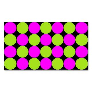Hot Pink & Lime Green Polka Dots Business Card
