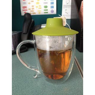 Primula Double Wall Glass Mug with Tea Bag Buddy: Kitchen & Dining