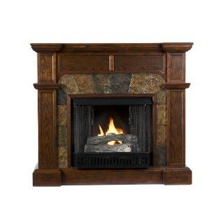 Shop SEI Cartwright Convertible Gel Fuel Fireplace, Slate/ Espresso at the  Furniture Store. Find the latest styles with the lowest prices from Southern Enterprises
