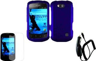 For ZTE Groove X501 Hard Cover Case Blue+LCD Screen Protector+Car Charger: Cell Phones & Accessories