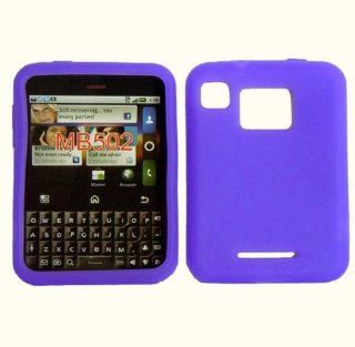 Dark Purple Silicone Jelly Skin Case Cover for Motorola Charm MB502: Cell Phones & Accessories