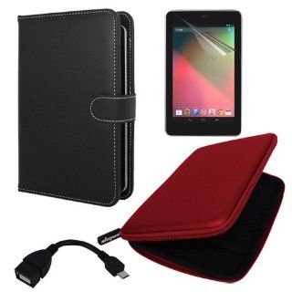 Skque Premium Red Hard EVA Protector Case Cover + LCD Screen Protector + Micr: Computers & Accessories