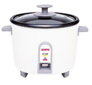 Sanyo EC 503 3 Cup (Uncooked) Rice Cooker and Vegetable Steamer, White: Kitchen & Dining
