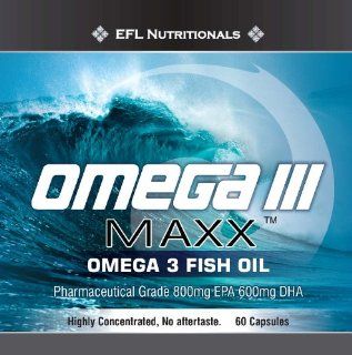 OMEGA III Maxx   Omega 3 Pharmaceutical Grade Fish Oil. Harvested from Norwegian waters, wild caught anchovies and sardines. 1500mg (800mg EPA, 600mg DHA): Health & Personal Care