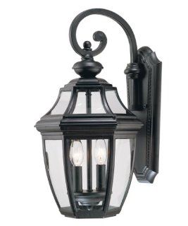 Savoy House Lighting 5 492 BK Endorado Collection 2 Light Outdoor Wall Mount Lantern, Black Finish with Clear Glass   Wall Porch Lights  