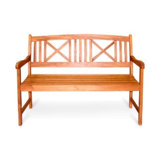 VIFAH V507A 2 Seater Outdoor Wood Bench, 47 Inch by 25 Inch by 35 Inch : Attached Greenhouses : Patio, Lawn & Garden